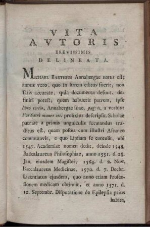 Vita Avtoris Brevissimis Delineata