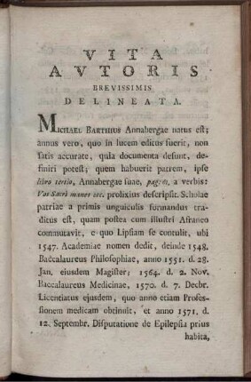 Vita Avtoris Brevissimis Delineata