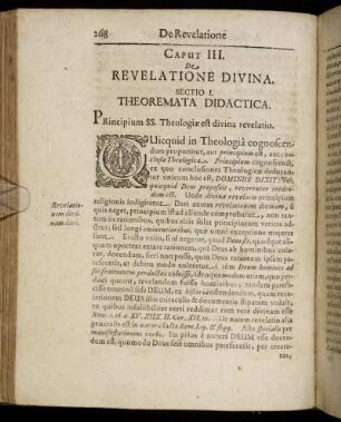 Caput III. De Revelatione Divina.