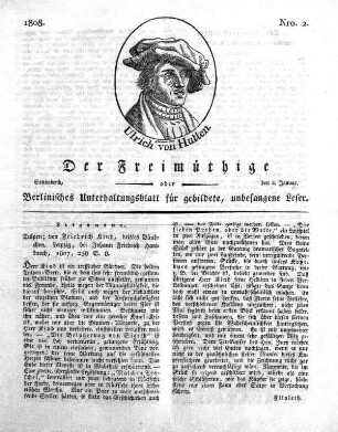 Nro. 2, Sonnabend, den 2. Januar 1808
