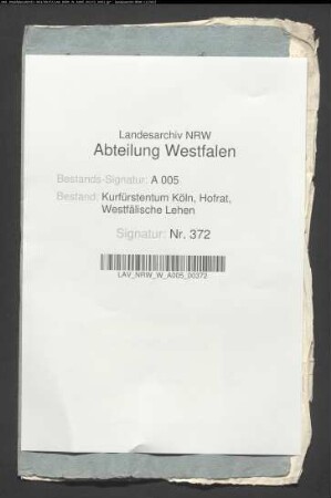 Revers des Kaspar von Fürstenberg über seine Lehngüter auf dem Schnellenberg