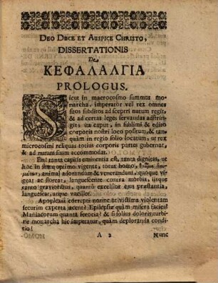 Dissertatio Medica De Kephalalgia