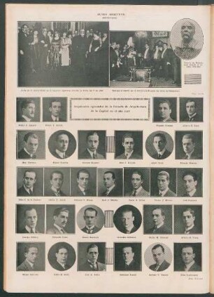 Arquitectos egresados de la Escuela de Arquitectura de la Capital en el año 1918 [Fotografías]