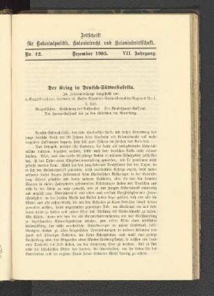 Nr. 12. Dezember 1905.