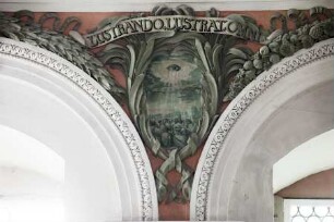 Auge Gottes leuchtet über Herzen