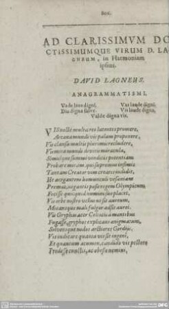 AD CLARISSIMVM DOCTISSIMUMQUE VIRUM D. LAGNEUM, ...
