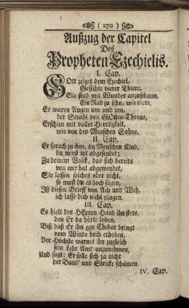 Außzug der Capitel Des Propheten Ezechielis