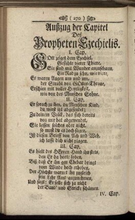 Außzug der Capitel Des Propheten Ezechielis