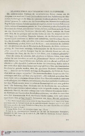 Klassizismus als Tendenz und als Epoche