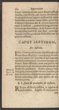 Caput Septimum. De Iustitia