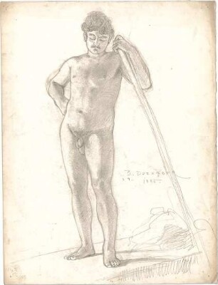 Pfann, Paul; Zeichnungen, Aquarelle, Skizzen - Männerakt (Ansicht)
