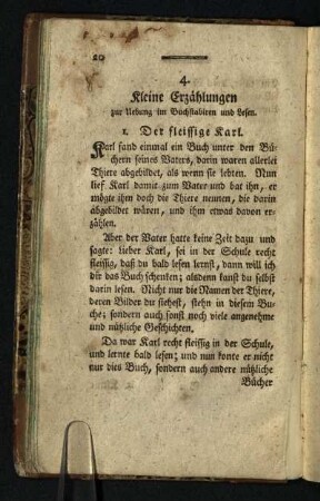 4. Kleine Erzählungen zur Uebung im Buchstabiren und Lesen