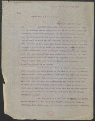 Brief an Erwin Lendvai : 03.11.1920
