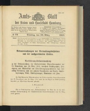 No. 73, 26. März 1918