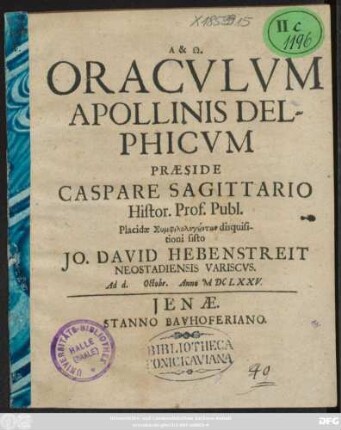 Oraculum Apollinis Delphicum