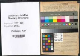 Entnazifizierung Karl Voelsgen , geb. 13.02.1895 (Werbefachmann)