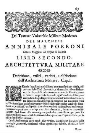 Libro Secondo. Architettvra Militare.