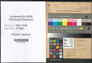 Entnazifizierung Heinrich Walraf , geb. 16.07.1905 (Buchhalter)