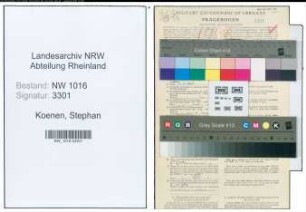 Entnazifizierung Stephan Koenen , geb. 30.05.1884 (Postbeamter)