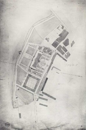 Dresden, Lageplan für ein Museum auf der Stallwiese