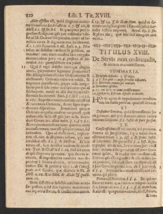 Titulus XVIII. De Servis non ordinandis, & eorum manumissione