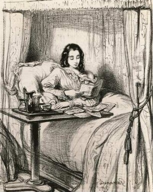 Gavarni, Paul: Un petit lever. Lithografie; 19,7 x 15,6 cm. 1839?