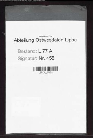 Revision der Sportelkasse des Amtes Varenholz