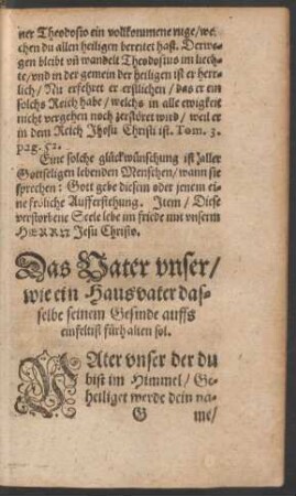 Das Vater unser/ wie ein Hausvater dasselbe seinem Gesinde auffs einfeltist fürhalten sol.