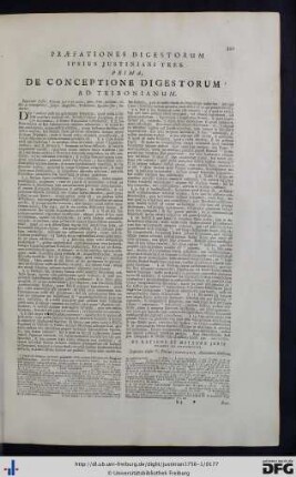 Praefationes Digestorum Ipsius Justiniani Tres.