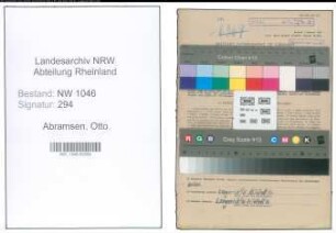 Entnazifizierung Otto Abramsen , geb. 15.12.1898 (Stadtarbeiter)