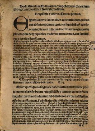 In hoc codice contenta: Ascensii de epistolis componendis compendium
