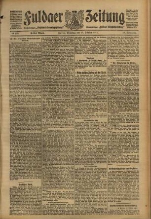 Erste Ausgabe vom Dienstag, den 17. Oktober 1911.