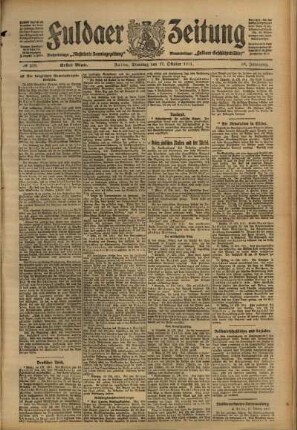 Erste Ausgabe vom Dienstag, den 17. Oktober 1911.