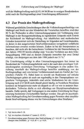 104-110, 4.3 Zur Praxis des Maßregelvollzugs