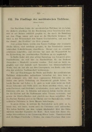 132. Die Findlinge der norddeutschen Tiefebene.