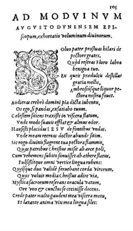 Ad Modvinvm Avgvstodvnensem Episcopum, exhortatio voluminum diuinorum.