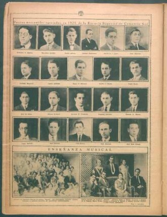 Peritos mercantiles egresados, en 1925, de la Escuela Superior de Comercio Sud