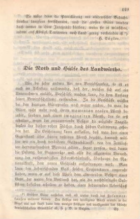 Die Noth und Hülfe des Landwirths.