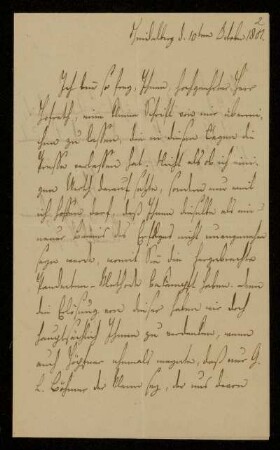 2: Brief von Georg Arnold Heise an Gustav Hugo, Heidelberg, 10.10.1807