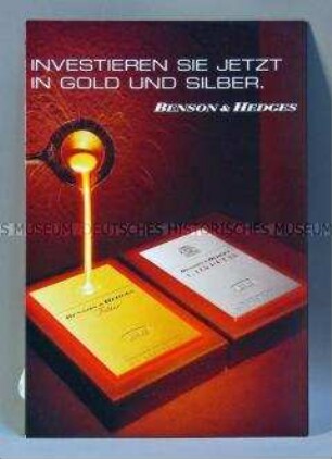 Werbeaufsteller (Display) für "Benson und Hedges sowie Benson und Hedges Lights"-Zigaretten