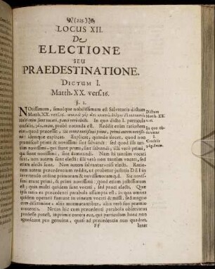 Locus XII. De Electione Seu Praedestinatione.