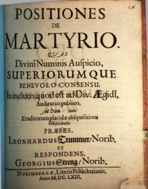 Positiones de martyrio