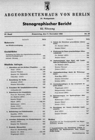 Nr. 18(83), 17. November 1966