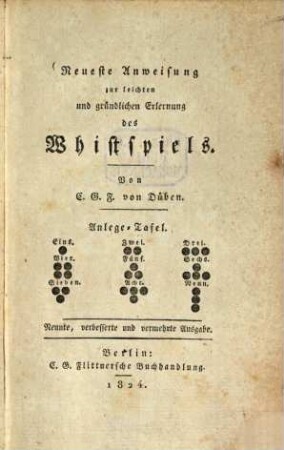 Neueste Anweisung zur leichten und gründlichen Erlernung des Whistspiels