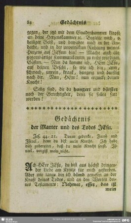 Gedächtnis der Marter und des Todes Jesu