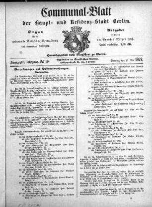 1879,19: No. 19, 11. Mai 1879