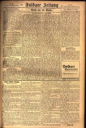 Zweite Ausgabe vom Sonntag, den 12. September 1926.