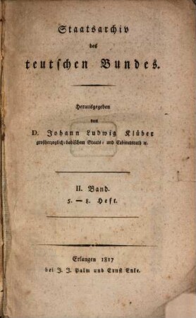 Staatsarchiv des teutschen Bundes, 2