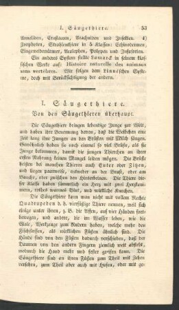 I. Saeugethiere.