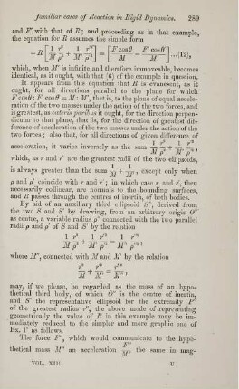 On the geometrical representation of some familiar cases of reaction in rigid dynamics. [Fortsetzung].